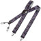 DonDon Hosenträger Herren extra stark Blumen-Motiv 3,5 cm Hosenträger Herren breit mit brauem Leder in Y-Form lang - Starke Clips passend für Anzug Jeans Chinos Vintage Rockabilly Suspenders