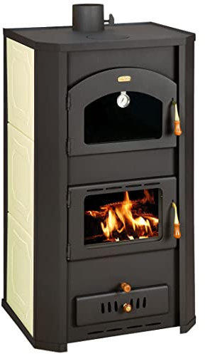 Kaminofen Wasserführend mit Backofen Prity FG W20 23kW, Holzofen, Grafit-shwarz, One Size