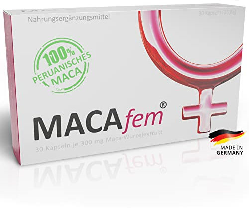 MACA Kapseln für die Frau | Aus der Apotheke | Vegan | Ökologischer Anbau in Peru | 6000 mg MACA Tagesdosis | Monatsversorgung Frauen 30 Kapseln | Ohne Ashwagandha Mönchspfeffer | Made in Germany