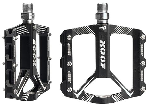 BSSOK Fahrradpedale MTB Pedale, 3 Abgedichtete Lager, Rutschfeste CNC Aluminium Gefräste 9/16 Zoll Pedale Fahrrad Set für Mountainbike, BMX, Rennrad, Cube, Flat Pedale MTB, Trekking, Downhill Pedale