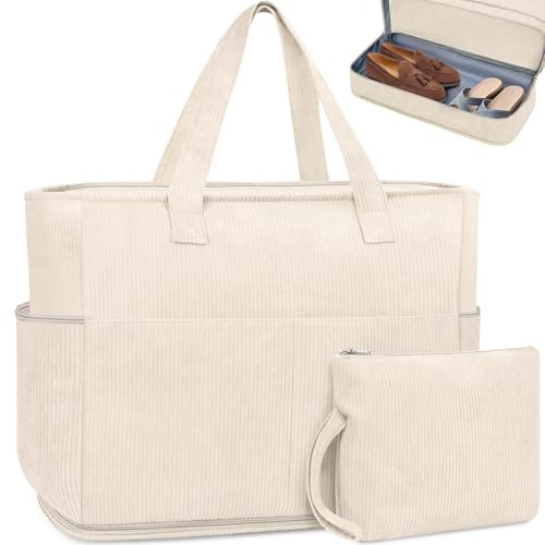 ENONEO Shopper Tasche Groß Wasserdicht Strandtasche Damen mit Reißverschluss, Familien Badetasche Große Damen Shopper Beach Tote Bag XXL Strandtasche Mit Vielen Fächern & Nassfach