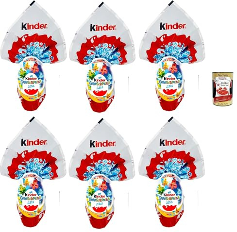 Niños Gransorpresa, Uovo dI Pasqua al cioccolato al latte, huevo con sorpresa, chocolate con leche, huevos de Pascua 6 x 41 g + polpa italiana gourmet 400 g