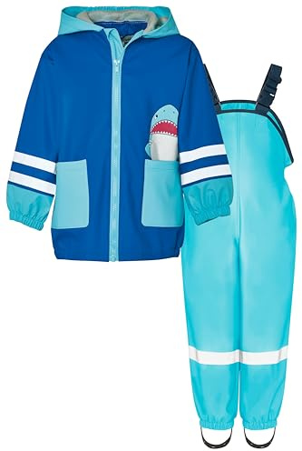 Playshoes Tuta impermeabile in due pezzi, Squalo turchese, 86