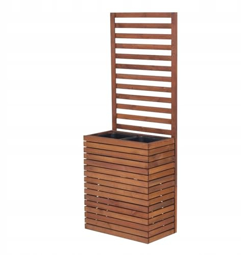 Kistenland XXL Blomlåda Margarete med insynsskydd – 180 cm höjd – blomkruka med spaljé/pergola (brun)
