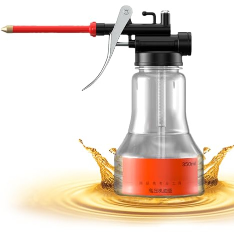 Ölkanne mit Tülle - 350ml Industrielle Pumpendose - Schmierspender mit gerader Tülle für Garage Kleingeräte Elektronik Industrie