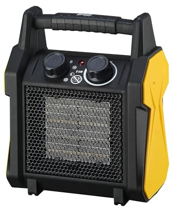 Oxhark Flame Outdoor Heater, 2000W Patio Heater for Garage, Portable Electric Space Heating with Overheat Protection, PTC Ceramic Space Heaters for Garage, Greenhouse, Outdoor Use,Yellow