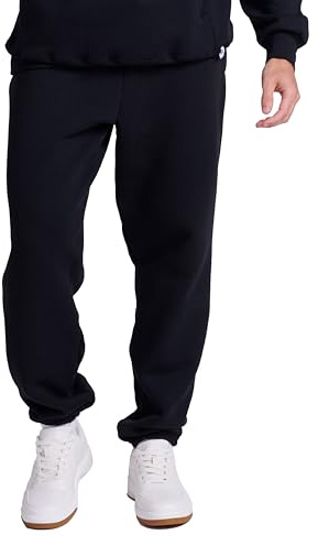 Russell Athletic Dri Power Fleece Elastic Bottom Sweatpants, Relaxed Fit, Moisture Wicking, with Or Without Pockets Pantaloni da Tuta, Nero con Tasche, Medium Uomo