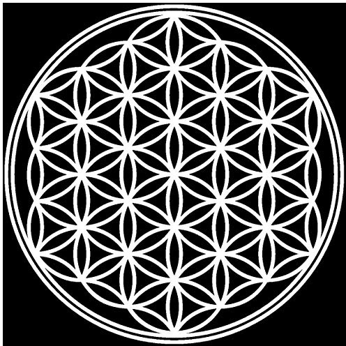 Samunshi® Sticker mural - Motif fleur de vie - Autocollant mural - Pour le yoga - Décoration murale - 8 tailles et 25 couleurs - 20 x 20 cm - Blanc