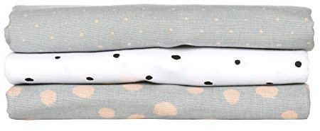 Moltontücher/Flanellwindeln/Babyunterlagen (3er Set), 100% naturreine Baumwolle - Kleckse apricot