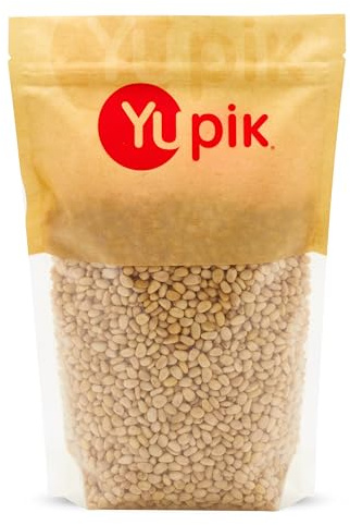 Yupik Pine Nuts, 2.2 lb (35.2 oz), Raw, Gluten-Free, Kosher, Raw Nuts, Smooth & Creamy Pine Kernels, Shelled, Unsalted, Unroasted, Oil-Free, Source of Iron, Ideal for Cooking & Baking