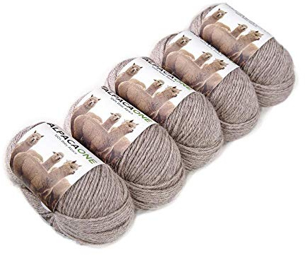 5-Pack Alpaka Wolle Sand 100% Baby Alpaka 5x50g