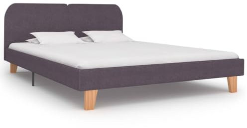 vidaXL Polsterbett Klassisch Stoffbett Ehebett Bett Doppelbett Bettgestell Bettrahmen Lattenrost Schlafzimmerbett Taupe Stoff 180x200cm