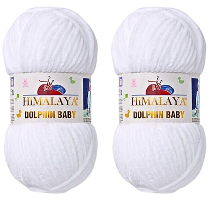 Himalaya Dolphin Baby Yarn Knitting Yarn 2 Skeins 264 Yards 2x100gram Super Bulky Baby Blanket Yarn (80301)