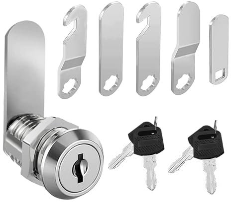 qingmeng Serrure de boîte aux lettres de 20 mm avec 5 plaques de verrouillage différentes, 4 clés, boîte aux lettres, serrure de boîte aux lettres, serrure pour portes d'armoire, meubles