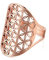 Amaxer Blume des Lebens Samen des Lebens Mandala Heilige Geometrie Schwarz Ton Ring für Frauen Statement ausgehöhlte verstellbare Bandring Schmuck für Frauen, Edelstahl (Roségold)