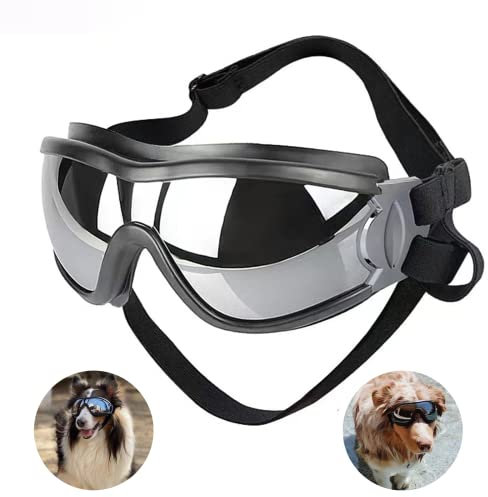 UV-Schutzbrille für Hunde; Einstellbar Hunde Sonnenbrille; Hundebrille Schützen Sie die Augen Ihres Hundes; Schutzbrille Wasserdicht Winddicht Antibeschlagbrille Augenschutz für Groß/Mittel Hund