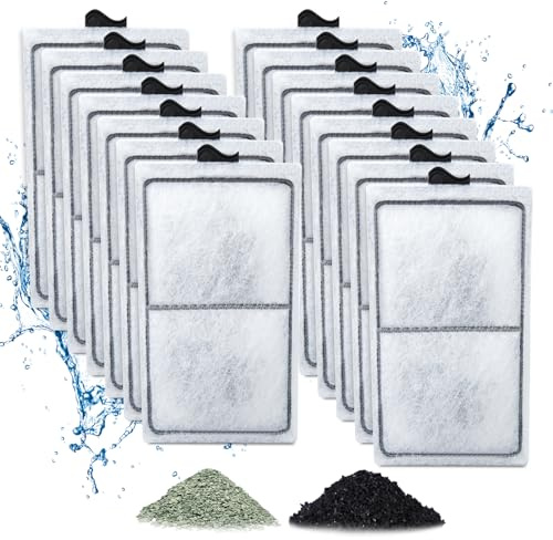 Zuqqony 15 Pack PF-S Filter Cartridges Compatible with Silenstream PF10 Power Filters, Remplacement Aquarium Carbon Cartridge with Zeolite