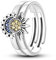 QIKAOLA 925 Sterling Silber Offene Ringe für Frauen Daumenring Stern/Mond/Blume/Schmetterling Zierlicher Ring Stapelbare Ringe Verstellbarer Ring