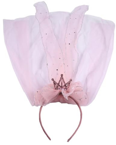 CALLARON Geburtstagsparty Schleier Krone Stirnband - Brautschleier, Diamant Kopfbedeckung Schleier, Haaraccessoire für Mädchen Hochzeiten und Kinderevents, Rosa