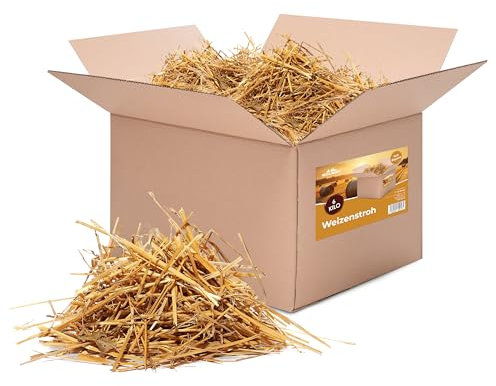 Bolson frisches Weizenstroh (6 kg) - kurz geschnittenes Stroh aus Bayern - direkt ab Hof verpackte Strohkiste - hochwertiges Stroh zur Fütterung & Einstreu von Kaninchen, Meerschweinchen, Hamster