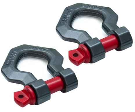Dragon Winch Grillete 6T / 6000 kg - Pack de 2 Grilletes de Acero 7/8 | Grilletes de Uso Universal para Cabrestantes y Más | Alta Resistencia y Calidad