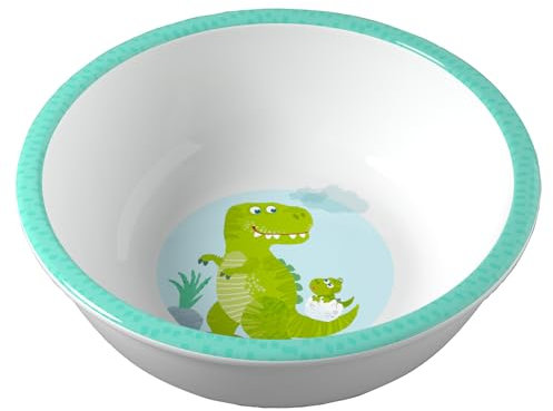 HABA Kinderschüssel Dinosaurier – Praktische Melamin‑Schüssel – Rutschfest – Spülmaschinengeeignet – Für Dino‑Fans ab 12 Monaten – 2012440005
