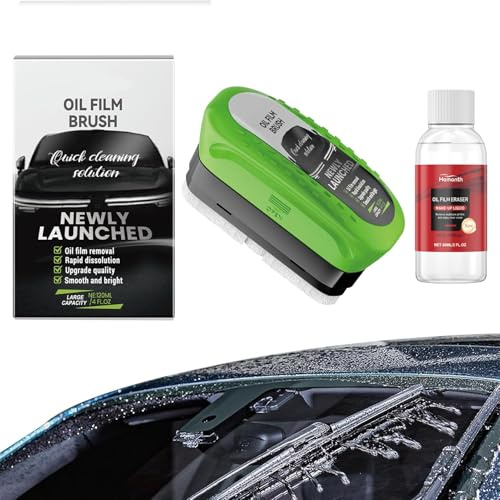 Car Glass Cleaner, Automotive Oil Film Cleaning Brush, Windscreen Cleaner, Car Window Cleaner, Glass Oil Film Remover for Windshield, Side Windows and Mirrors