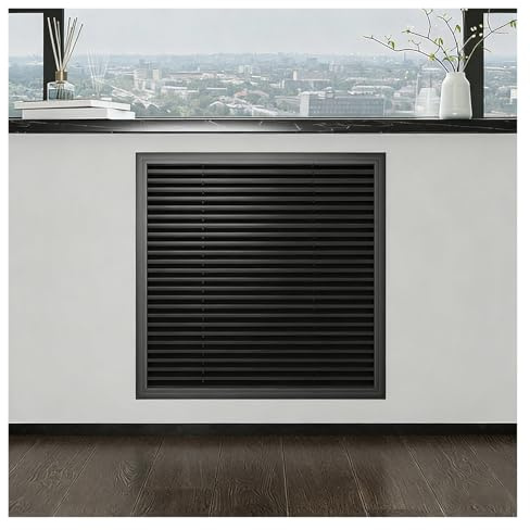 Wall Heater Cover Black Radiator Grille Minimalist Home Style Decorative Return Air Vent Plate Living and Dining Area(31.50 x 23.62in/800 x 600mm)