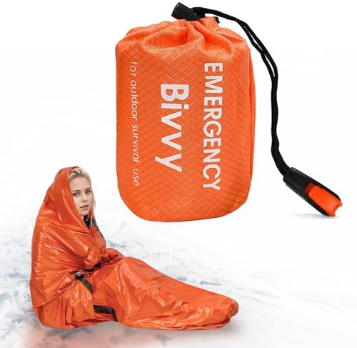 Shyllin Nödsäck, överlevnad termisk handduk, utomhus termisk filt, vattentät nödsituationsfilt, ultralätt varm och kallbeständig (orange/1 st)