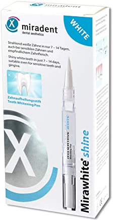 miradent Mirawhite shine Bleaching Gel 1.8 ml | hygienische Stiftapplikation | Whitening-Effekt| Zahnaufhellung für weiße Zähne | schonende peroxidfreie Zahnaufhellung mit Aktiv-Sauerstoff