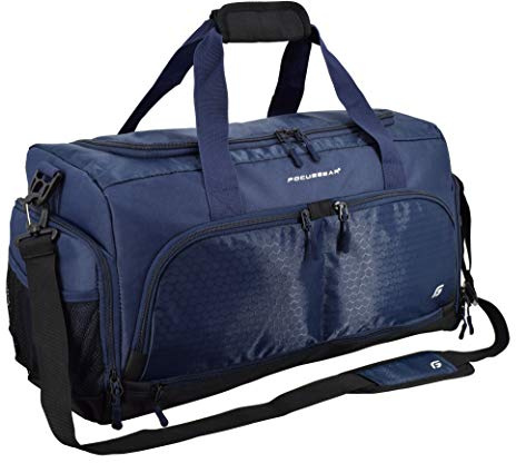 Ultimate Gym Bag 2.0: The Durable Crowdsource Designed Duffel Bag with 10 Optimal Compartments Including Water Resistant Pouch, Blue, Medium (20)