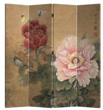Fine Asianliving Paravent Raumteiler Japanisch Orientalisch Chinesisch Beidseitig L160xH180cm Spanische Wand Trennwand Room Divider Raumtrenner Sichtschutz Bedruckte Canvas Leinwand Asiatisch