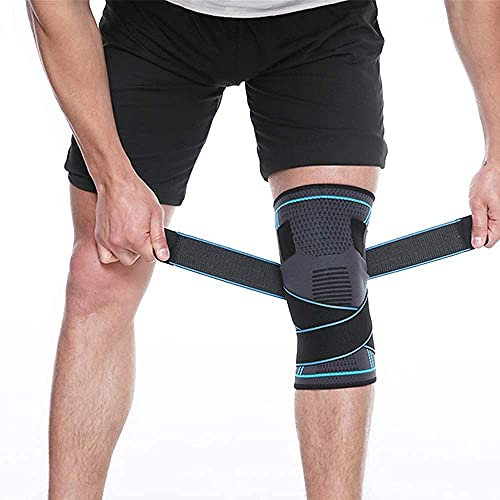 Gcbiger Knee Support Brace with Adjustable Straps for Men & Women, Professional Knee Protector for Meniscus Tear, Arthritis, Sports Joint Pain Relief, Running, Basketball