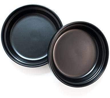 LucyBalu® Katzennapf aus Porzellan | Hochwertiger Futter- & Wassernapf | 2er Napfset für Katzen | Seidenmatt Schwarz