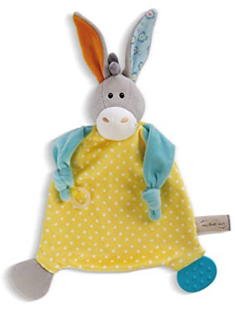 NICI Schmusetuch Esel 25 x 25 cm – niedliches Schnuffeltuch ab 0 + Monaten, Kuscheltuch für Mädchen, Jungen & Babys, 48897, tolle Geschenkidee, beige
