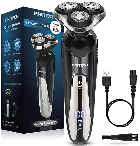 Electric Razor for Men - Rechargeable Electric Shaver for Men, Rechargeable Waterproof Wet Dry Cordless Razor