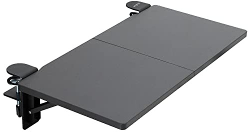 VIVO Clamp-on 24 x 12 inch (14 Including Clamps) Desk Extender, Wrist Support, Foldable Keyboard Tray, Table Mount for Sit Stand Desks, Black, DESK-EXT24