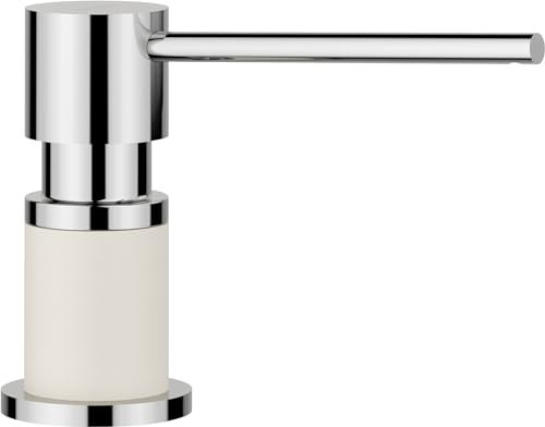 BLANCO LATO Spülmittelspender in softweiß/chrom | Passend zu allen BLANCO-Küchenarmaturen | Bequem von oben zu befüllen | Spüli | Seifenspender | 35mm Lochbohrung erforderlich | Flascheninhalt 300 ml