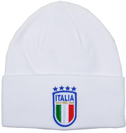 FIGC Unisex 253045 Beanie-Mütze, Weiß, One Size