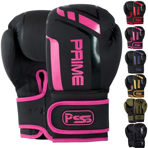 PSS PU Matt Leather Kids Boxing Gloves 4oz, 6oz, 8oz Punching bag MMA Muay Thai for Fighting, Aggressive & Kickboxing junior Sparring junior Training Gloves 1025 (1025 Pink, 10 oz)