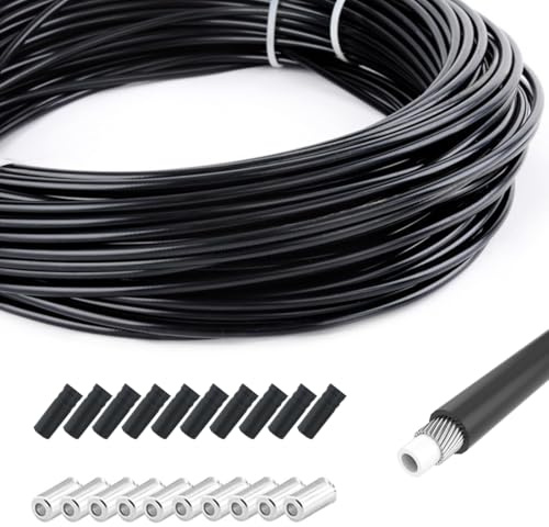TAPKUA 10m Gaine de Câble de Dérailleur de Vélo Diamètre 4 mm, Coque Extérieur Avec Embouts
