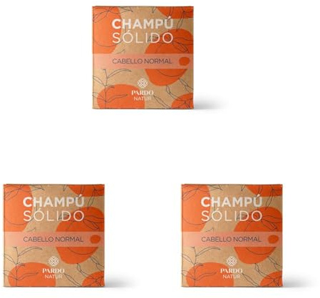 Champú Solido Cabello Normal. Pardo Natur |Hidratación y brillo | Ingredientes naturales | 60 gr (Paquete de 3)