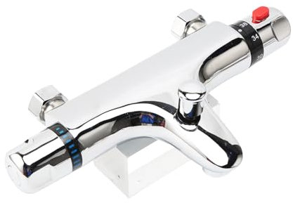 iFCOW Válvula mezcladora termostática para ducha y baño, grifo de ducha antiquemaduras, grifo de latón macizo, accesorios de baño montados en la cubierta