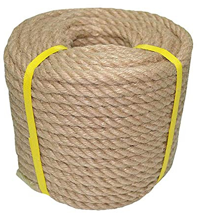 Cuerda, Cordel, Cuerda de Yute, Cuerda de cáñamo for jardín, Ideal for proyectos Marinos, Bricolaje, Manualidades, Uso Comercial, Interior y Exterior.(5mm)