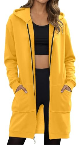 Générique Sweat-Shirt Femme Sweat à Capuche Zippé Épais Hoodie Sport Hiver Manche Longue Manteau Grande Taille Coupe-Vent Gilet Long Automne avec Poches Zip Up Sweatshirts 2025