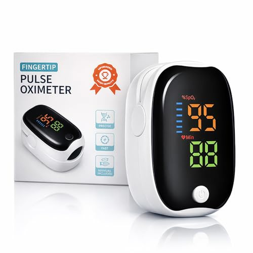 Boulton Pulse Oximeter Blood Oxygen Monitor – 5-Second Reading Oxygen Saturation Monitors - Finger Heart Rate Monitor with SpO2 Pulse Oximeter Display - BPM Finger Saturation with LED Display