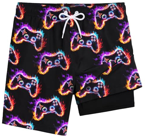 MaciRept Boys Swim Trunks Shorts Bathing Suit Boxer Brief Swimsuit Quick Dry Swimwear Swimming Trunk Short Size 8,10-12,14-16