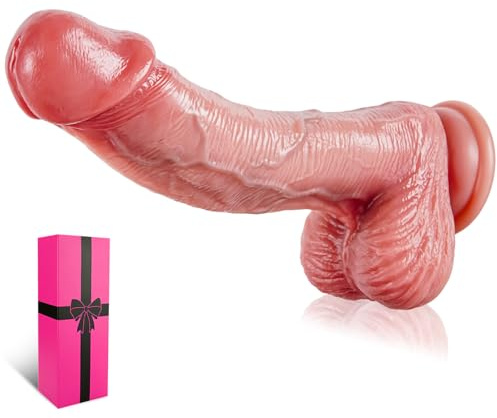 Dildo Consolador Lifelike Realista 20 cm Pequeño Anal G-Spot Curvo con Ventosa, Consoladores Silicona Doble Densidad Principiante Estimulación, Strap-On Dildo Juguetes Sexuales para Mujer & Hombre