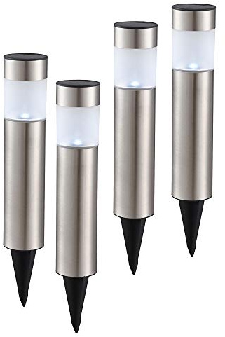 Globo Edelstahl LED Solar Absperrpfosten Lampen, 4 Stück