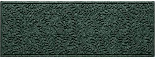 WaterHog Boxwood Front Door Mat Indoor Outdoor Entrance, Absorbent All-Weather Doormat with Non-Slip Rubber Backing, Dirt & Moisture Trapper, Low Profile & Easy Clean, Made in USA, 22x59 Evergreen